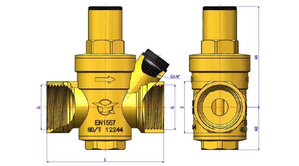 Pressure Reducing Valve With Gauge